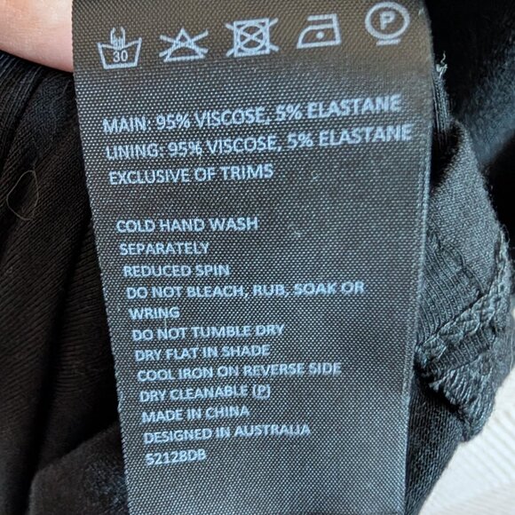 Bardot Black Bodycon Midi Dress Long Sleeve Underwire Bust Size US 6/S Cocktail - Picture 10 of 10